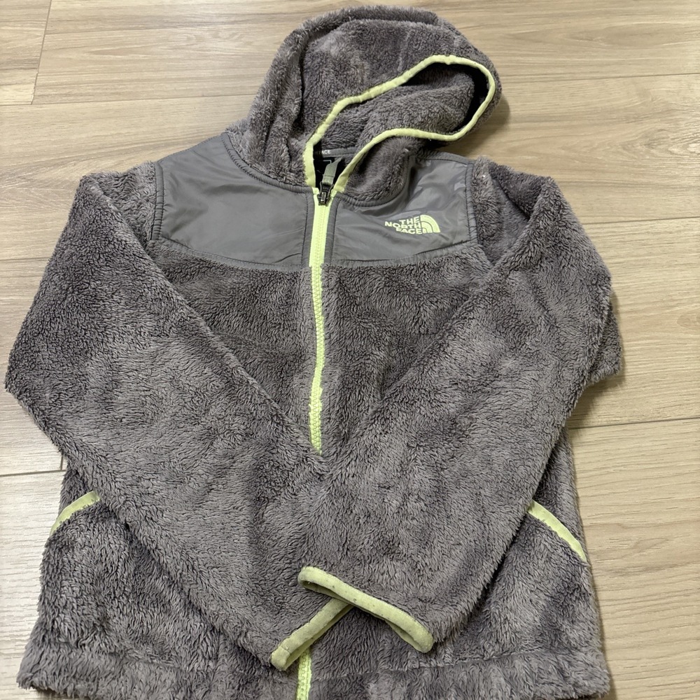 The North Face Kids Jacket Size S 7/8 Gray With Green Trim
